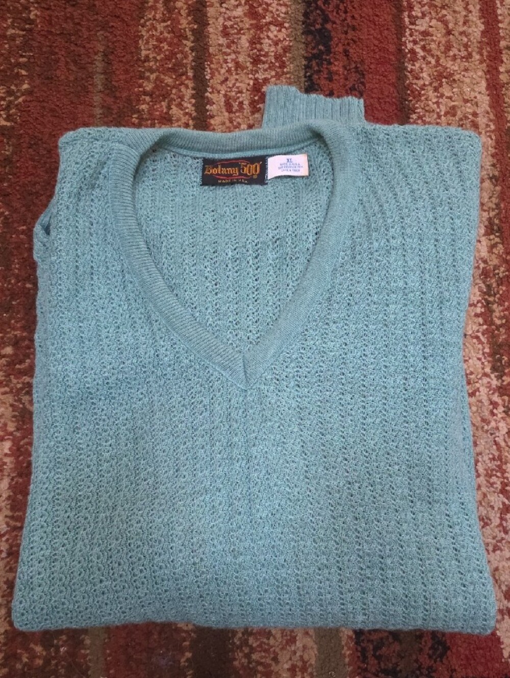 Cozy V-Neck Sweater in Light Blue by Botany 500-XL